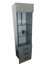 Szafka szaraz  szkłem 